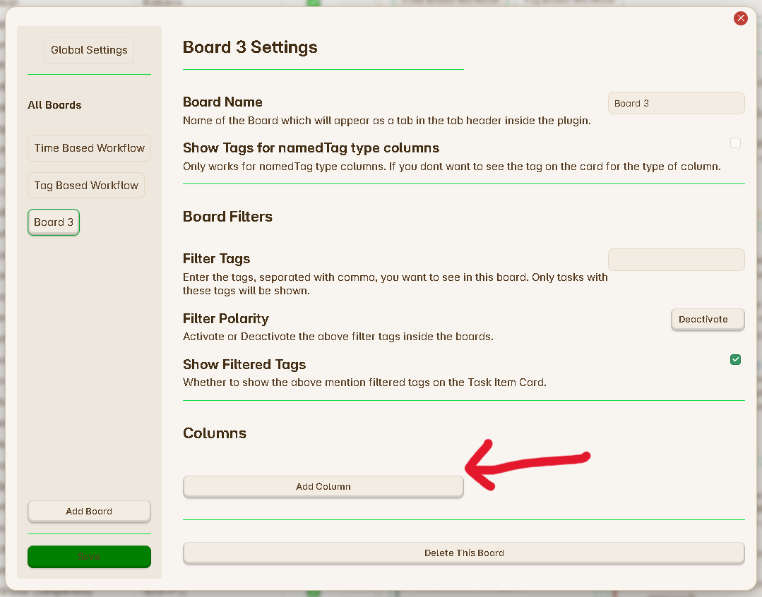 Add new column button